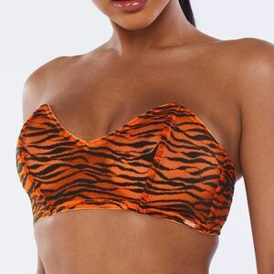 Savage X Fenty All Over Me Orange Tiger Lace Bandeau Bra Women’s 3X